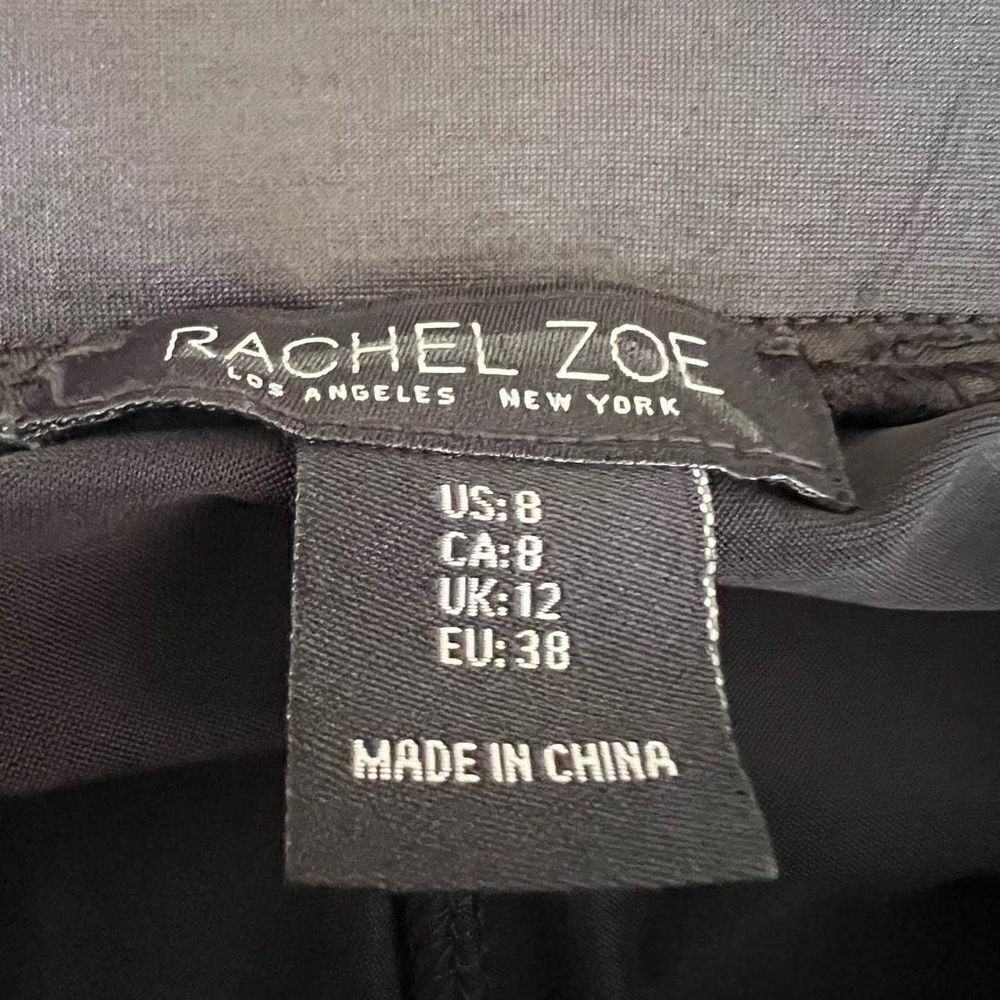 Rachel Zoe black coated moto skinny pants with mesh detail size 8 - Picture 3 of 7